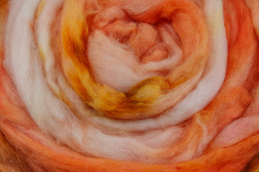 Superwash Merino/Nylon blend hand dyed roving, combed top - 4 oz